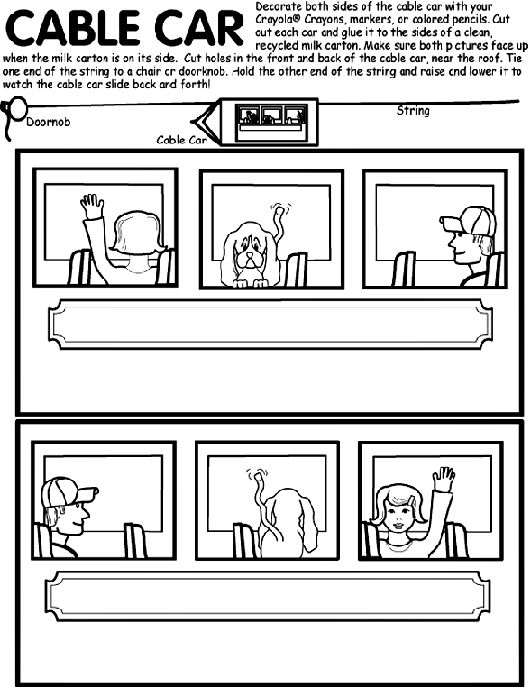 615 Animal Cable Car Coloring Page with disney character