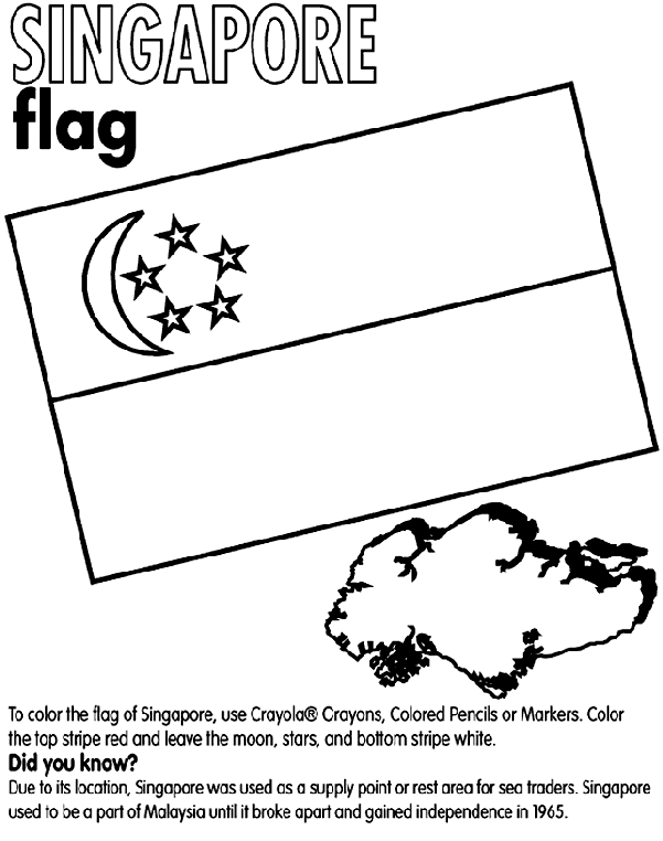 Singapore Flag Coloring Page Singapore Coloring Page crayolacom