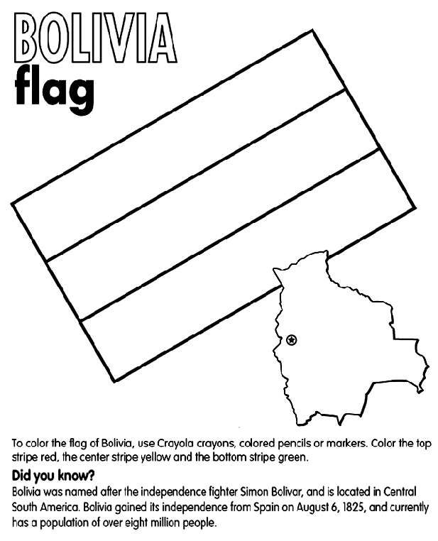 Flag Of Bolivia Coloring Page Bolivia Coloring Page crayolacom