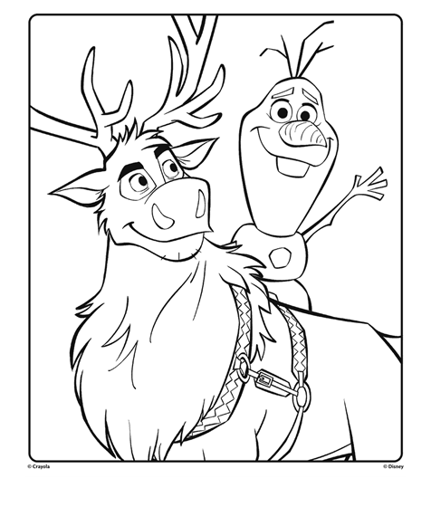 Olaf And Sven From Disney Frozen 2 Coloring Page Crayola Com