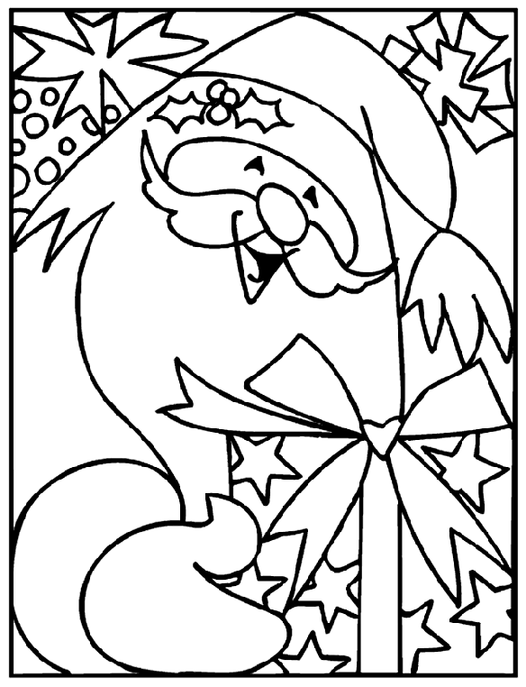 Christmas Santa with Gifts Free Coloring Page For Kids Crayola