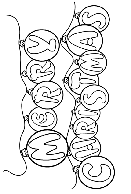 Christmas Sign Coloring Page For Kids