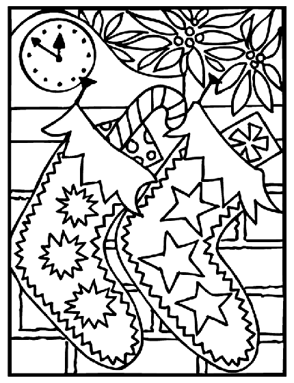 Color By Number Christmas Stocking Coloring Page