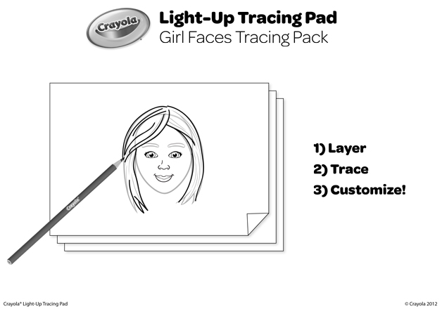 Girl Faces Tracing Pack Coloring Page crayola com