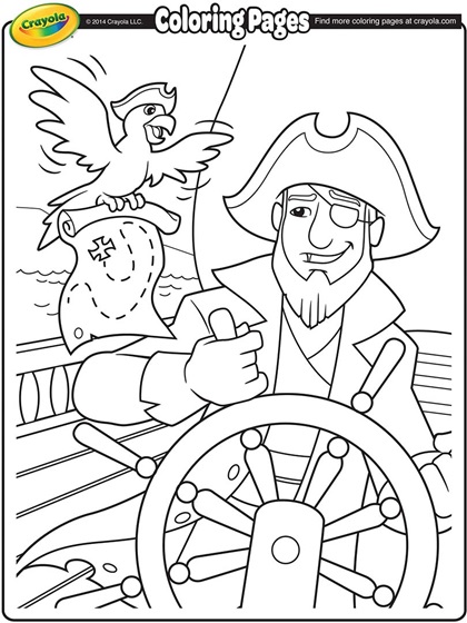 Pirate at the Helm Coloring Page | crayola.com