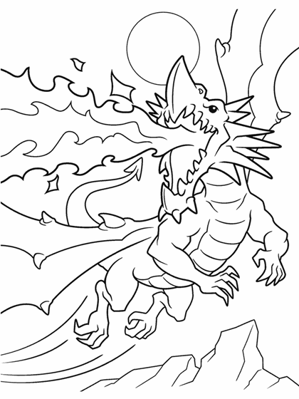 fire breathing dragon coloring page crayola com
