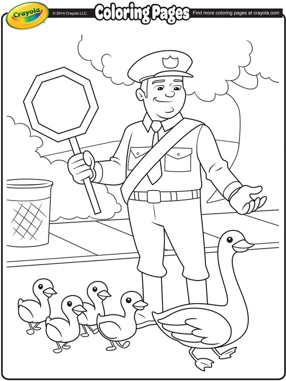 Traffic Police Coloring Pages