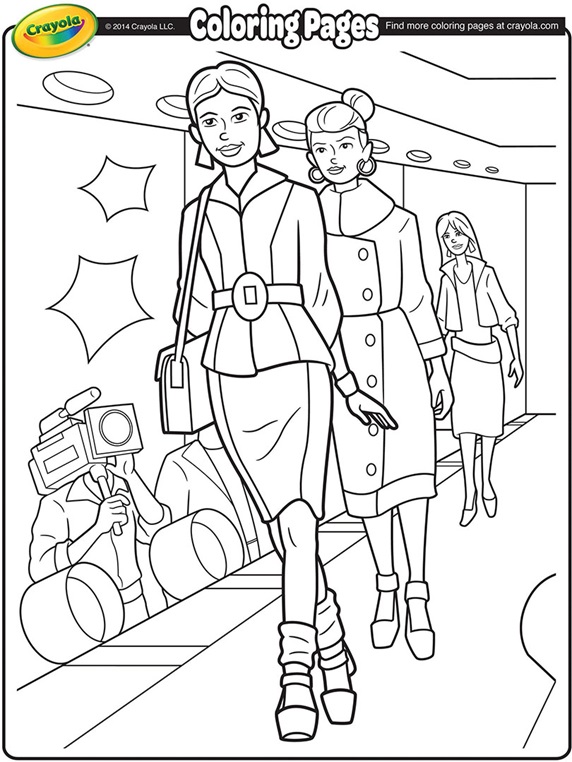 Coloring Paghes Runway Model III Coloring Page crayolacom
