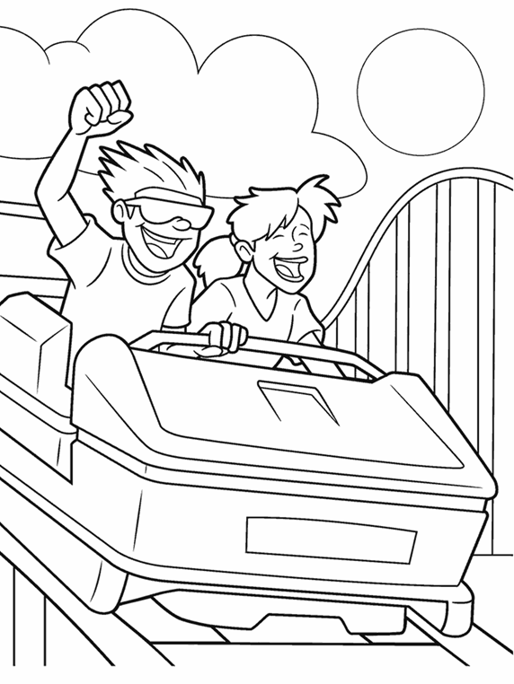 Roller Coaster Ride Coloring Page | crayola.com