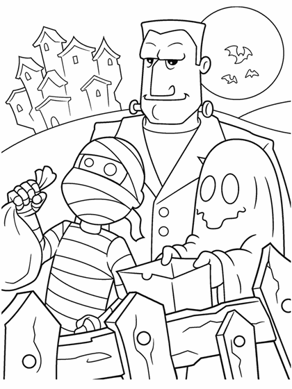 halloween trickortreaters coloring page  crayola