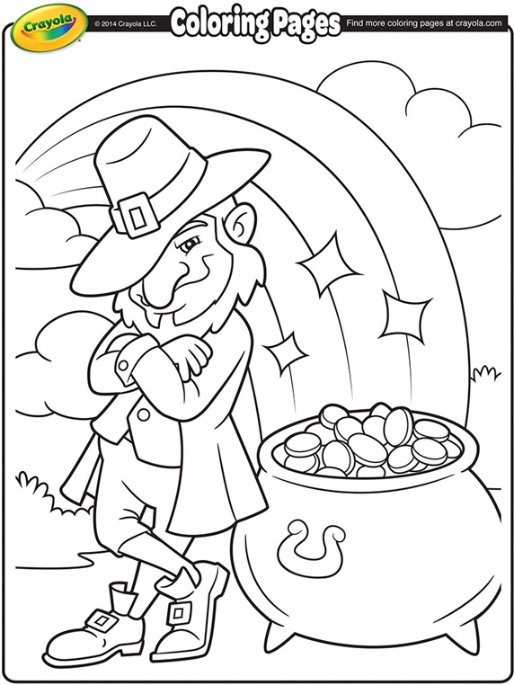  Leprechaun s  Pot of Gold Coloring  Page  crayola com