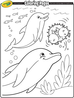 Dolphins Coloring Page