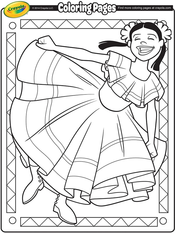 Cinco de Mayo Dancer Coloring Page