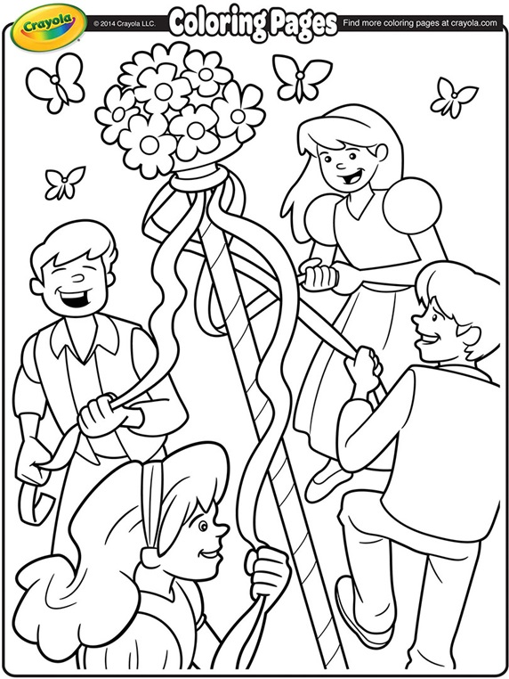 Download May Day Maypole Coloring Page | crayola.com