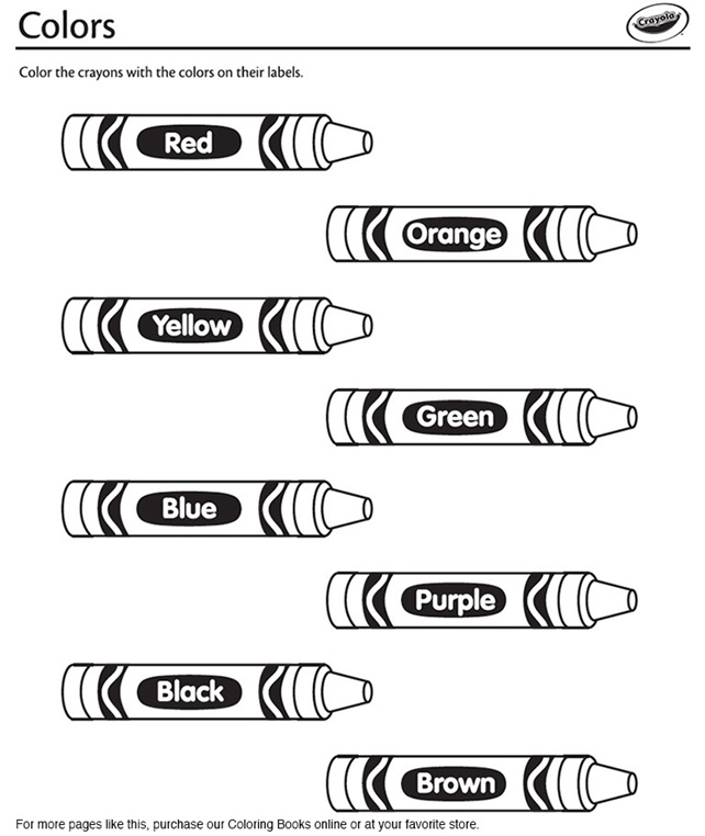 Color The Crayons Coloring Page
