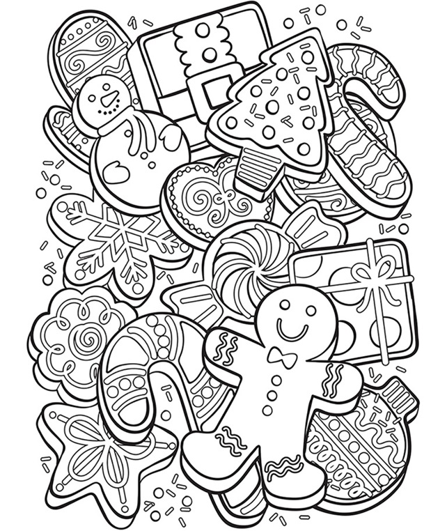 Christmas Cookie Collage Coloring Page Crayola