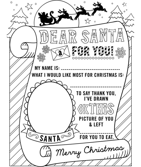 Wish List To Santa Coloring Page Crayola