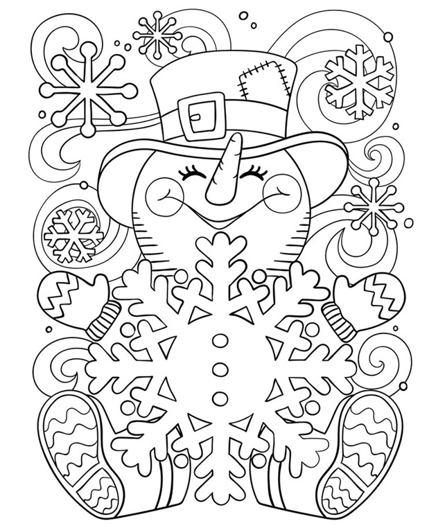 Happy Little Snowman Coloring Page | crayola.com