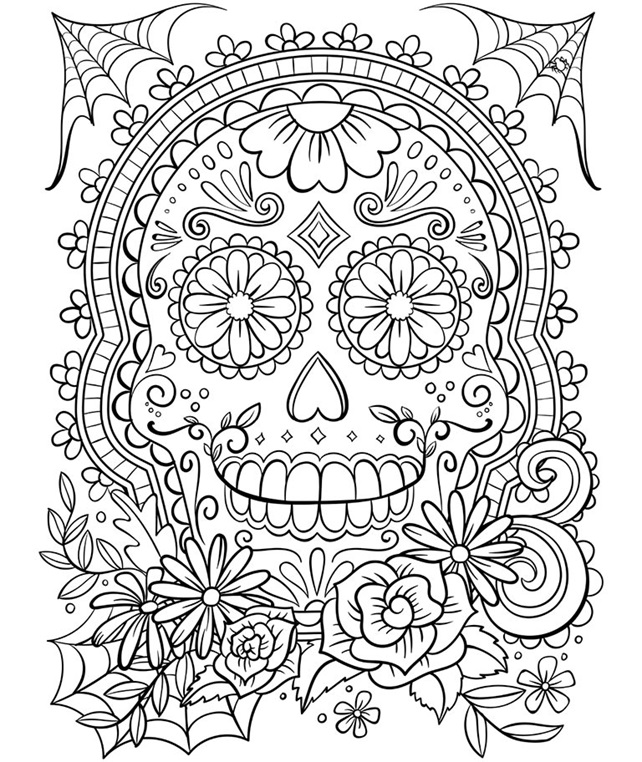 Sugar Skull  Coloring  Page  crayola com