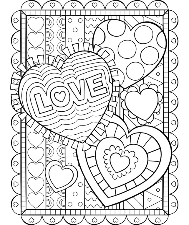 Valentine Hearts Coloring Page | crayola.com