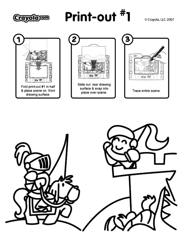 Download See-Thru Light Designer Scene - Dragon and Knight Coloring Page | crayola.com