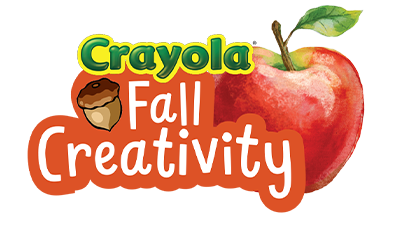 Crayola fall creativity with apple and acorn