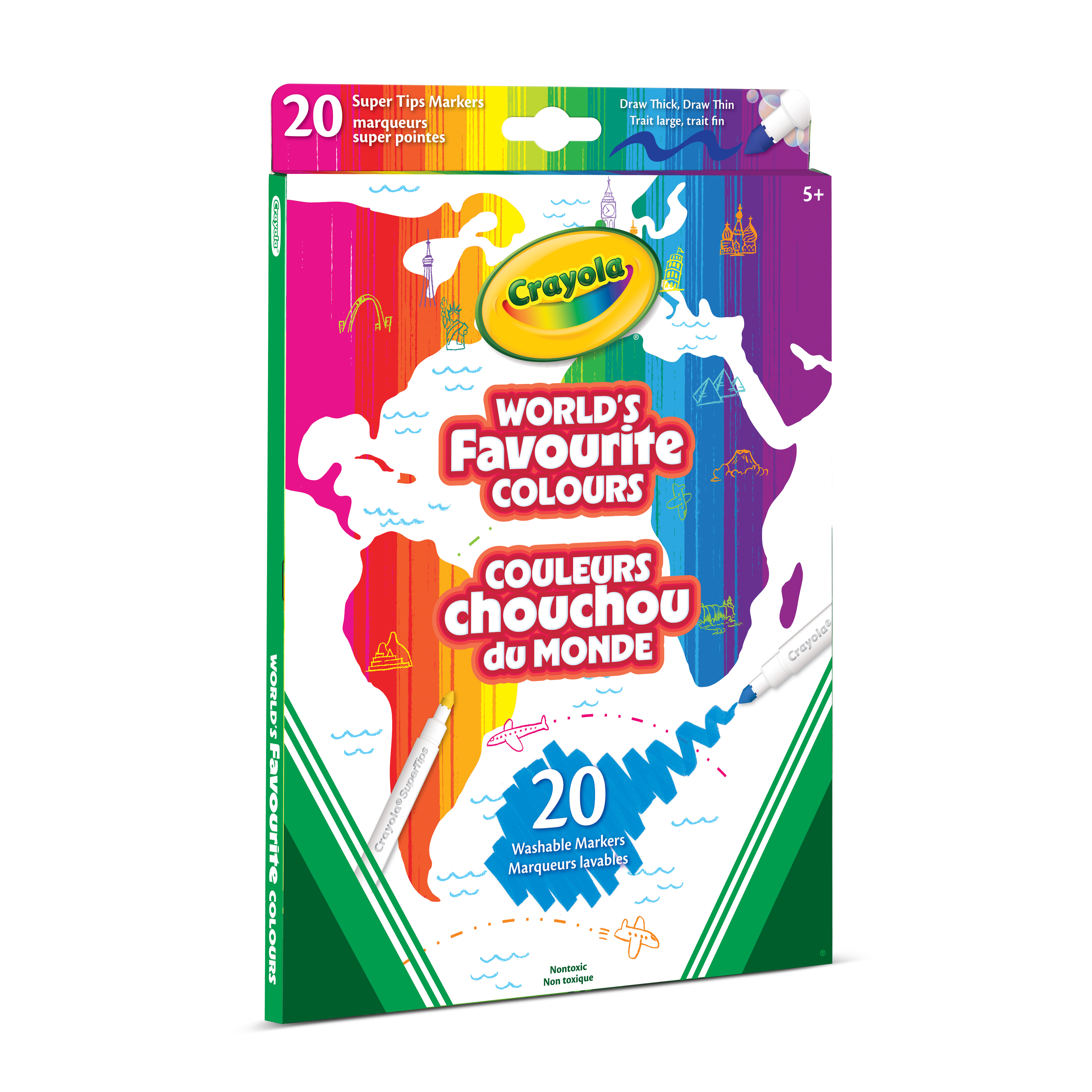 Worlds Favourite Colours Markers front of Package