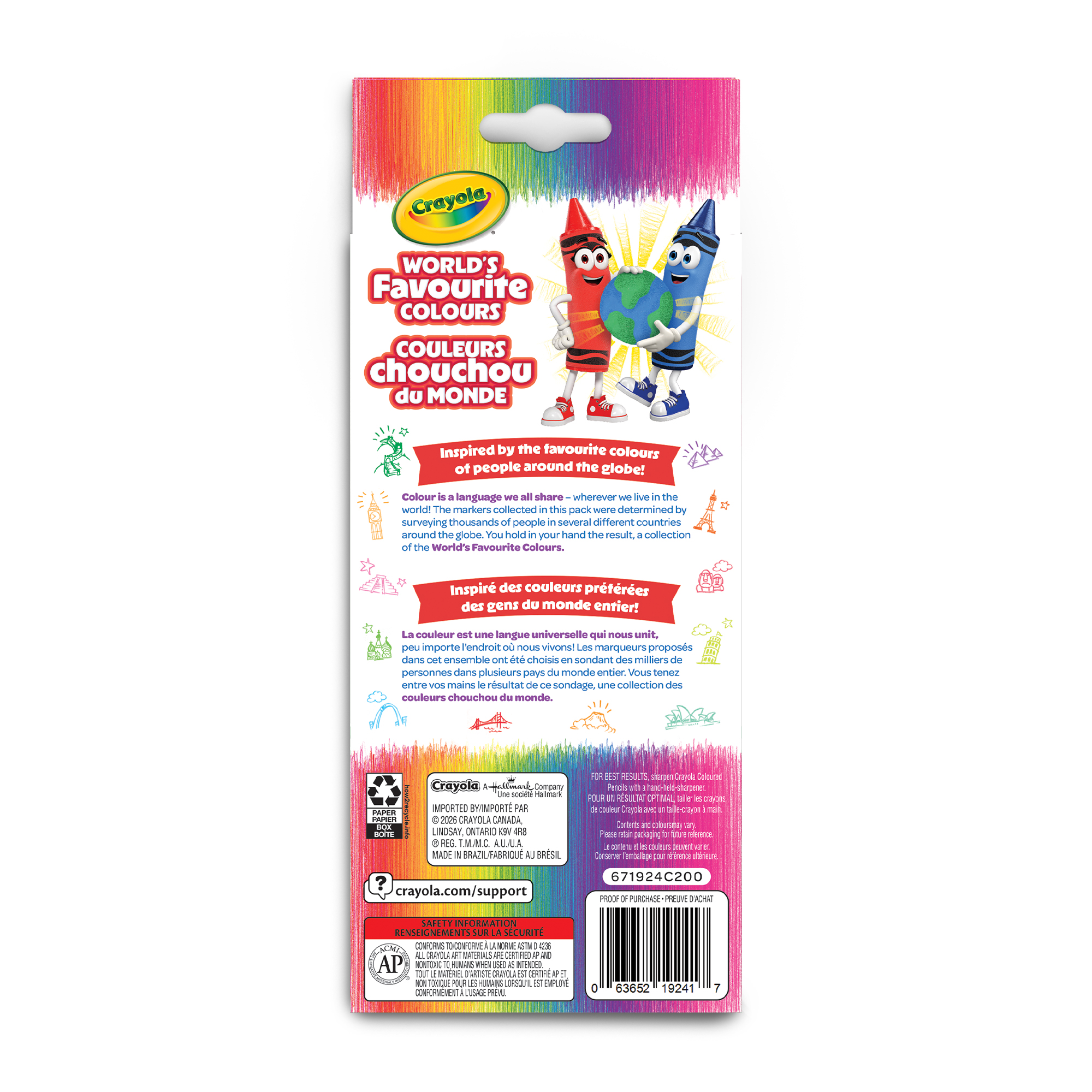 Worlds Favourite Coloured Pencils Back of Box