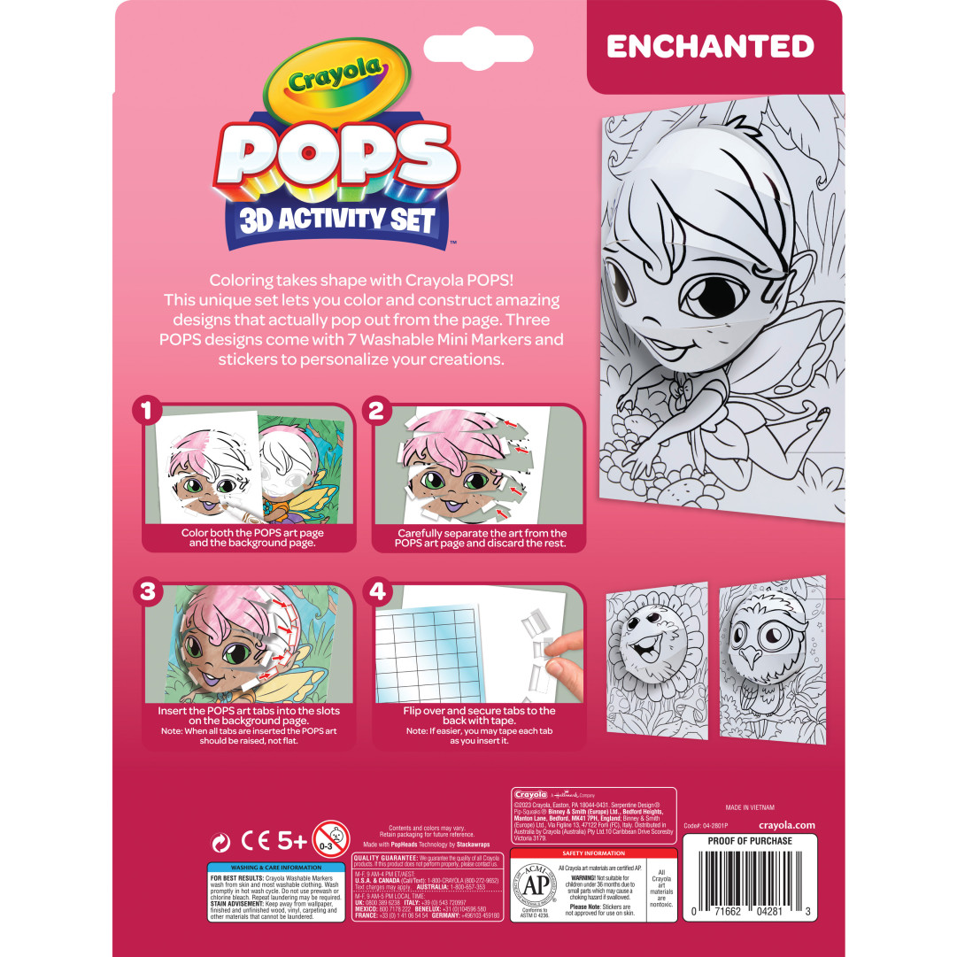 Crayola® POPS 3D Activity Set - Enchanted Back view