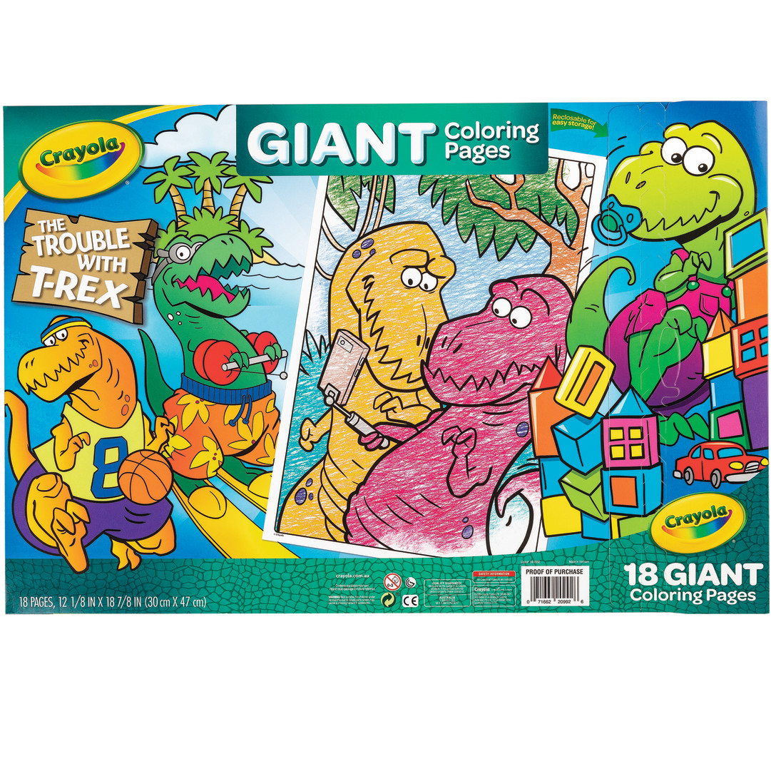 Crayola® Giant Coloring Pages - The Trouble with T-Rex Back view