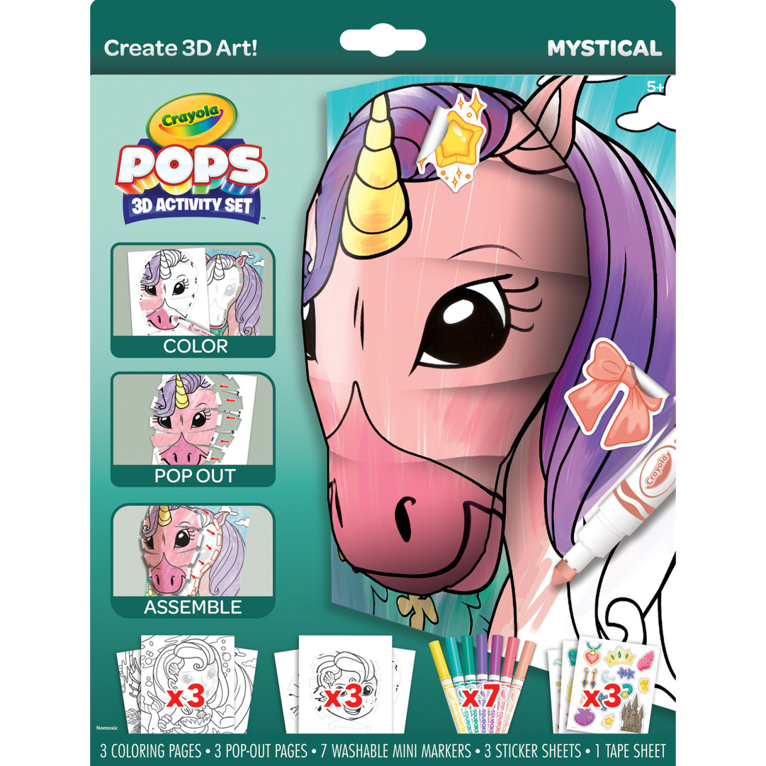 Crayola® POPS 3D Activity Set - Mystical Creatures Front view