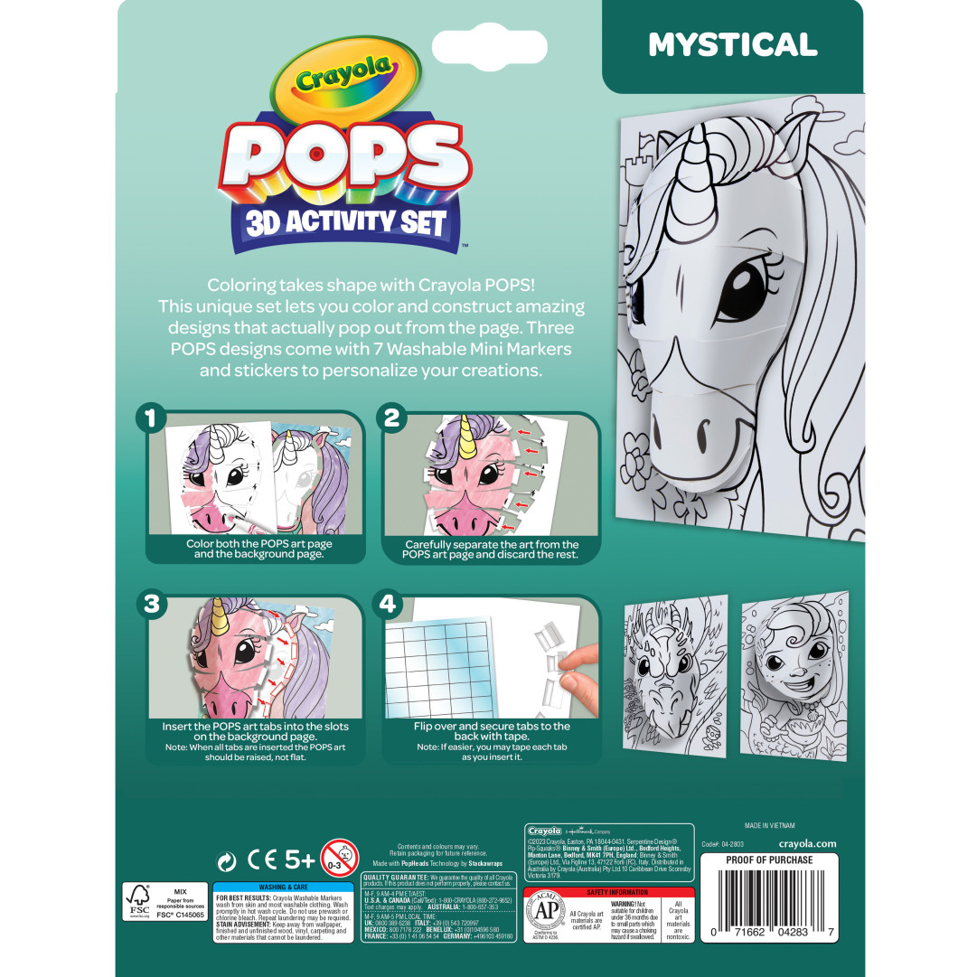 Crayola® POPS 3D Activity Set - Mystical Creatures Back view