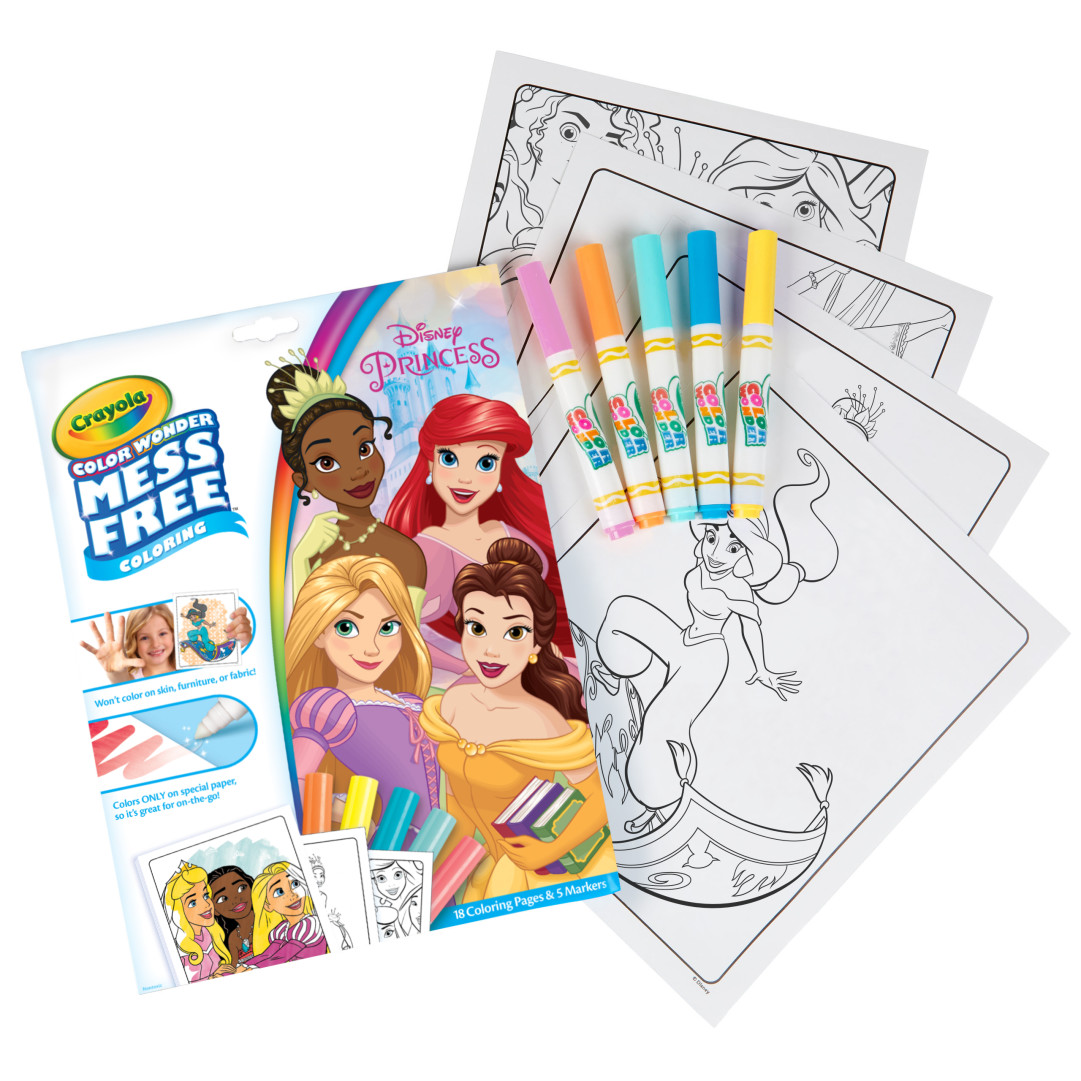 CRAYOLA Color Wonder Disney Princess Colouring Mess-Free Book packaging and Contents