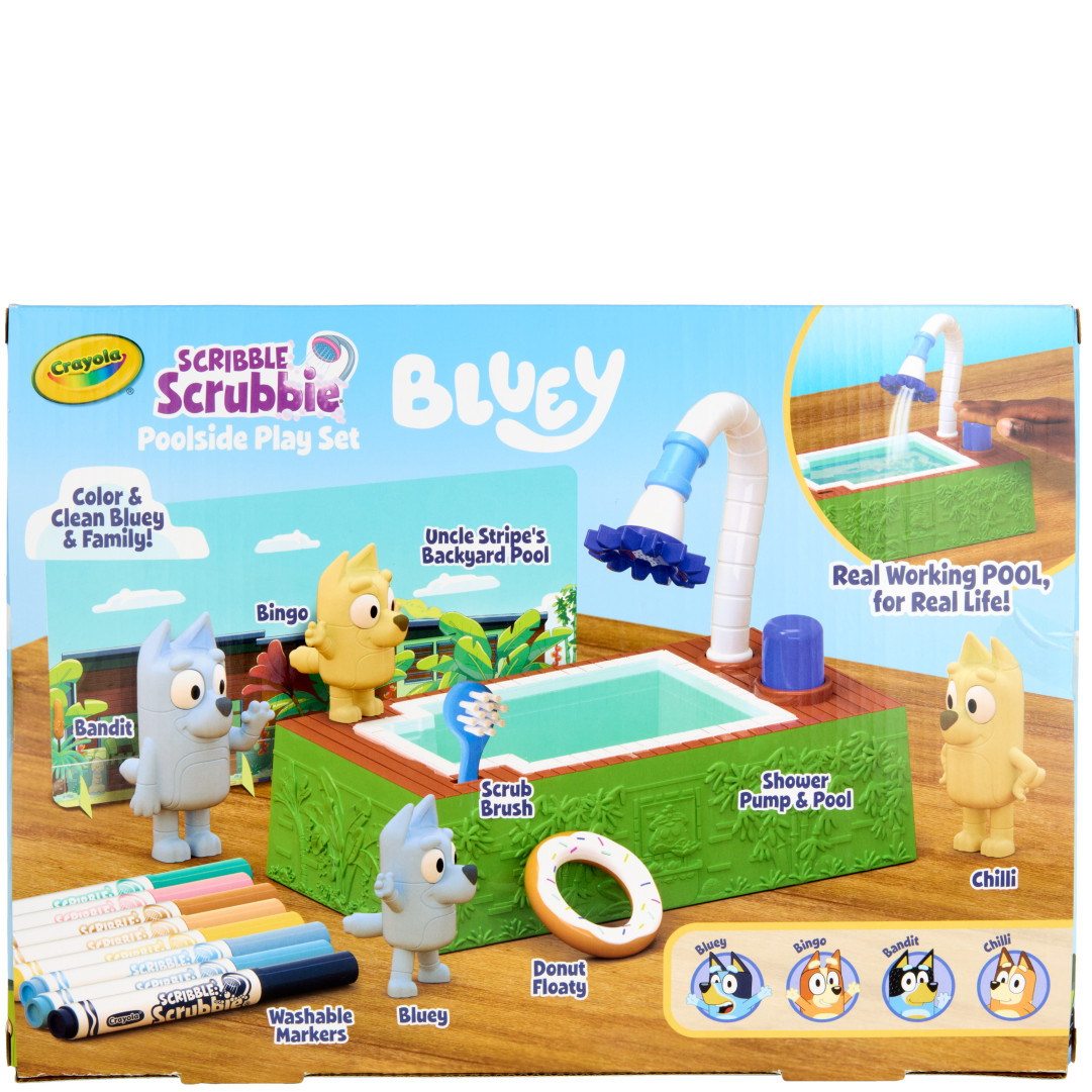 Scribble Scrubbie Bluey Pool Set Back view