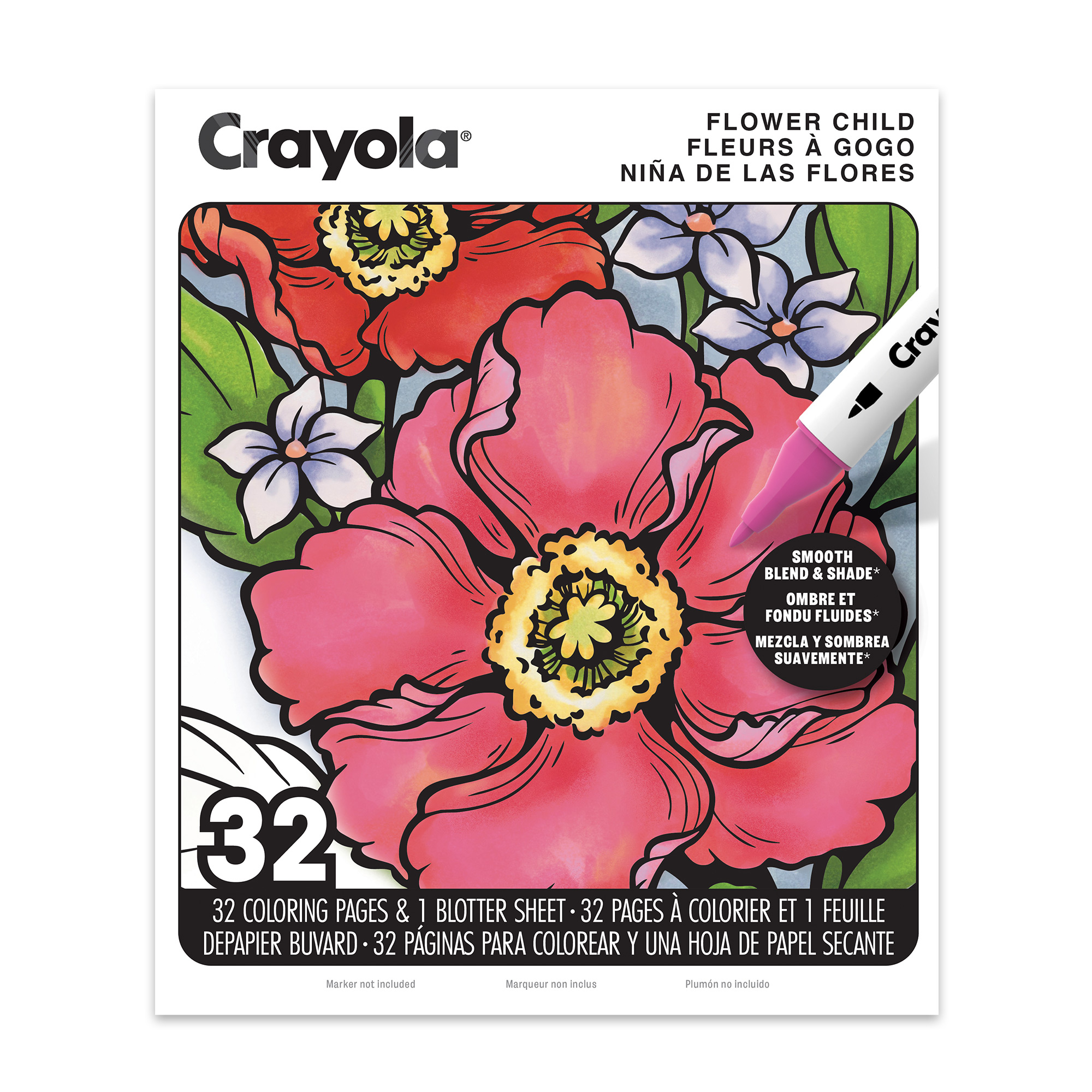 Crayola Adult Colouring Book - Flower Child
