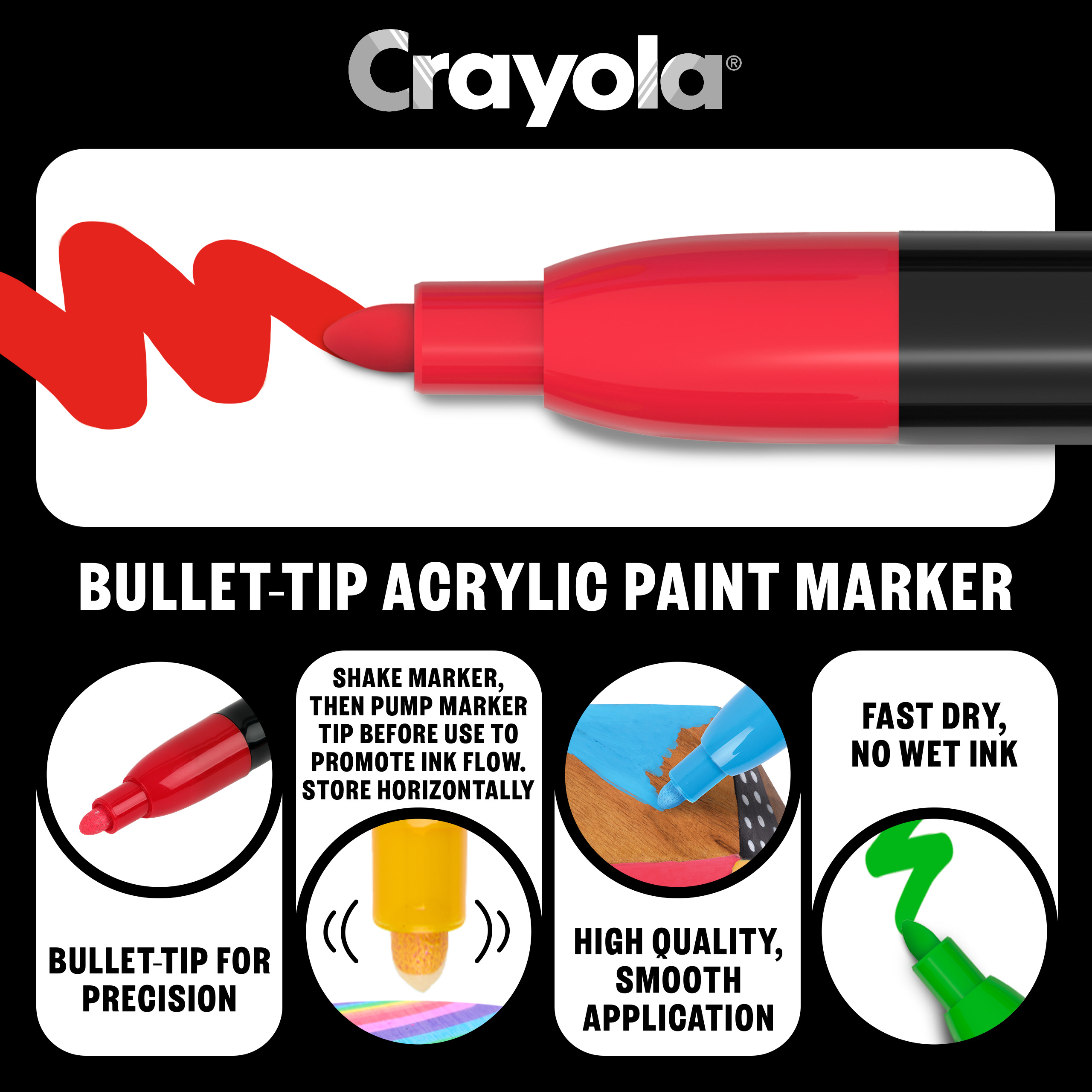 Crayola Acrylic Markers Bullet Tip