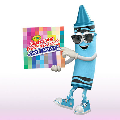 Crayon holding vote sign.