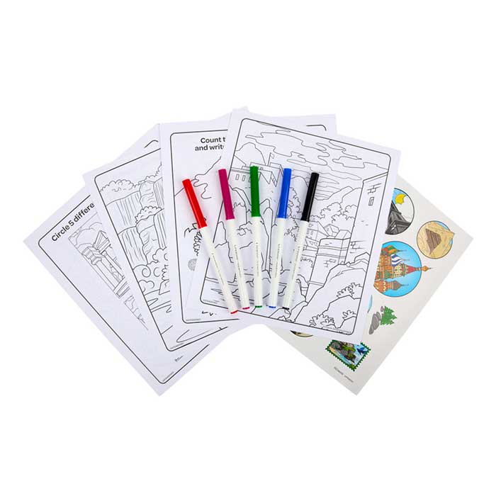 World's Favorite Color Sticker Activity Sheet with Markers contents.