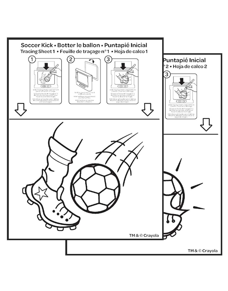 Soccer Kick tracing sheets for animated glow board.