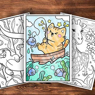 Animals coloring category page navigation button