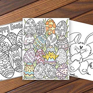 Easter free coloring pages category navigation button