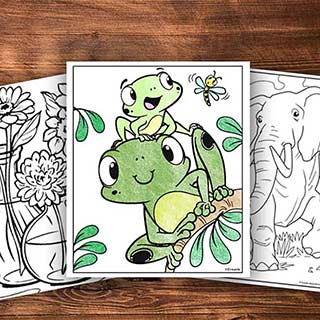 Plants and animals free coloring category navigation button
