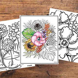 Plants free coloring page category navigation button