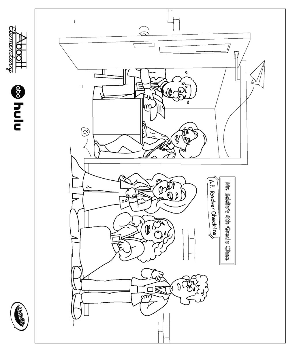 Abbott Elementary: Teacher Check-ins free coloring page