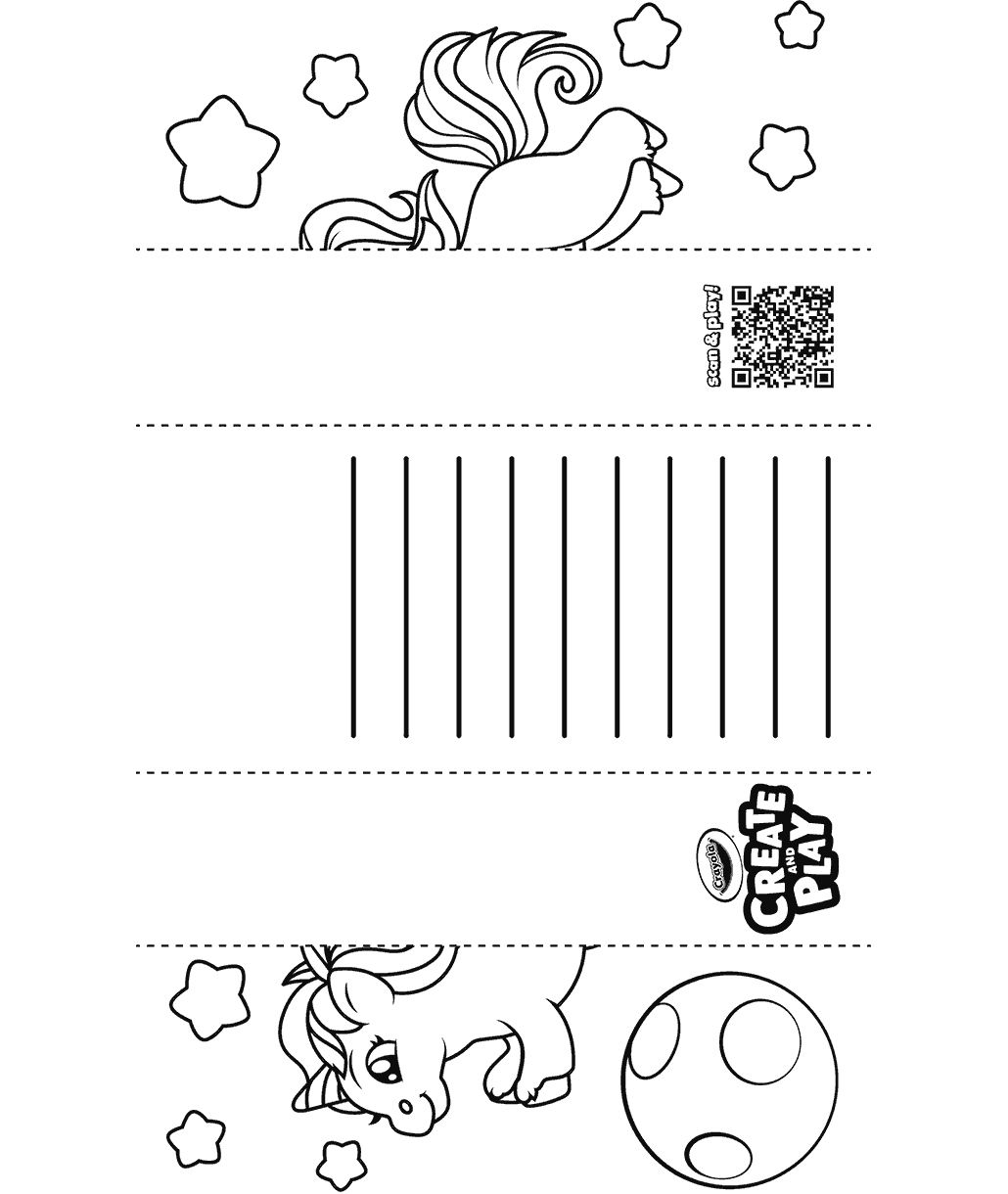 Create And Play Unicorn Foldable Card