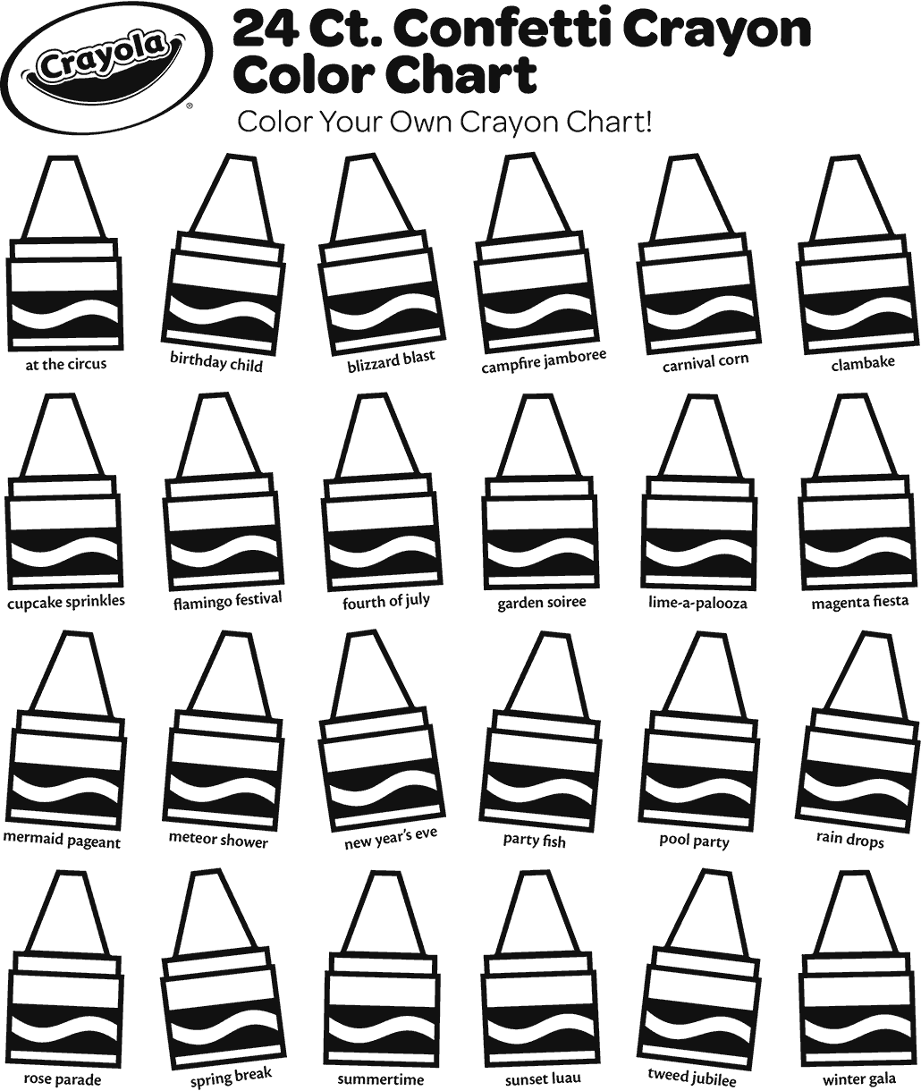 Color Your Own Confetti Crayon Chart