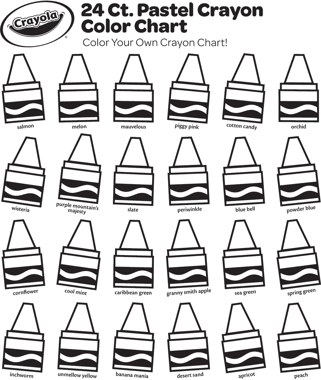 Color Your Own Pastel Crayon Chart