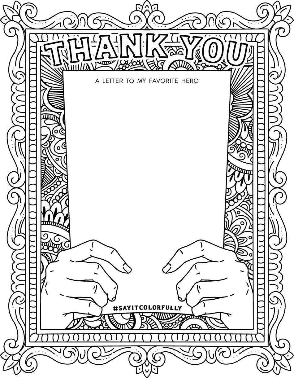Say It Colorfully Hero Thank You Letter