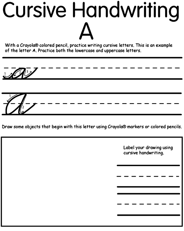 Writing Cursive A