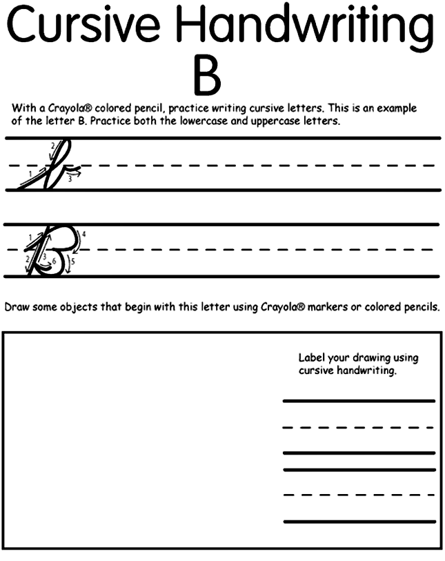Writing Cursive B